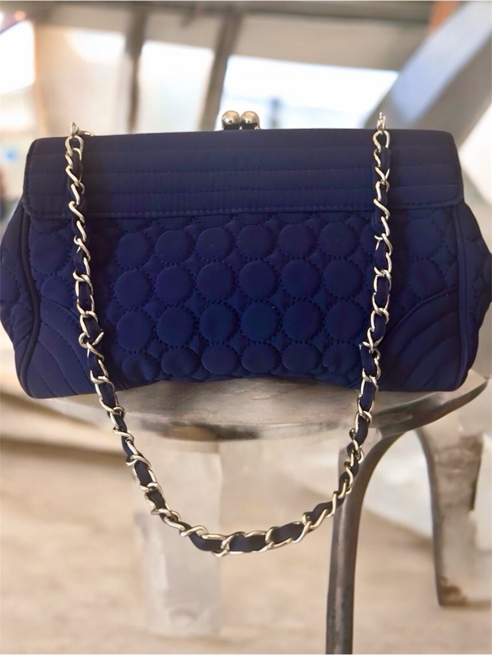 Vera Bradley Quilted Kiss Lock Bag with Chain Strap - Picture 2 of 16